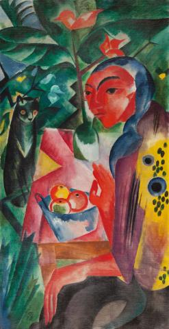 Heinrich Campendonk, Mädchen mit Katze,1918. 