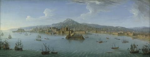 Joli, Antonio (1700 Modena - 1777 Neapel) Neapel: Blick auf die Stadt vom Meer.