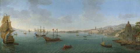 Wittel, Gaspar Adriaensz. van (genannt Gaspare Vanvitelli, 1652/53 Amersfoort - 1736 Rom) Messina vom Meer aus gesehen, mit der Kirche Santa Maria della Grotta
